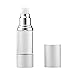 1 Oz Empty Silver Airless Pump Bottle | Travel Lotion Pump Container, Airless Dispenser - for Refillable Cosmetic Bottle, Foundation Pump BPA FREE (30ML, Pack of 6)