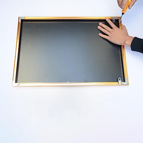 Image of 18 Pcs L Shaped Photo Frame Hardware Picture Frame Hangers Flat Angle Corner Bracket Fasteners for Hanging Photos Frame