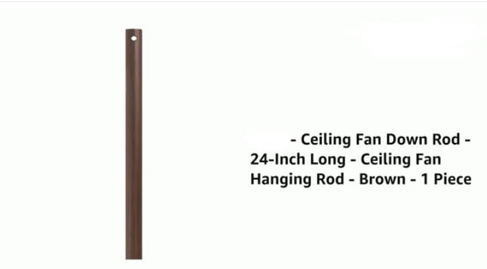 Image of True Light Ceiling Fan Down Rod 1.5 Feet (18 Inch) (Powder Coated Brown) Fan Hanging Rod Fan Pipe High Durability, Heavy Duty - 1 piece (Brown color)