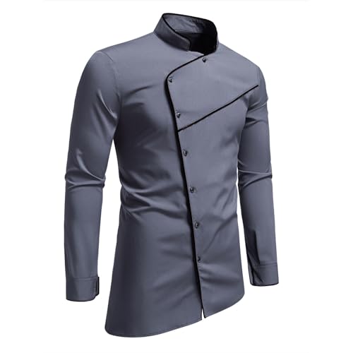 Ensemble chemise homme gris XL à manches longues coupe ample décontractée