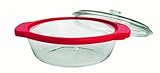Anchor Hocking 91817TFC True Fit Round Baking Dish with Lid, Red