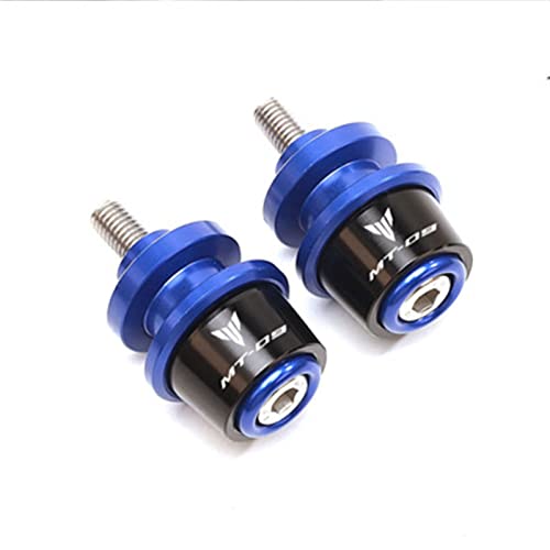 Vis support bras oscillant 6mm CNC diabolos curseurs Yamaha MT09 FZ09 FJ09 2015-2021 bleu