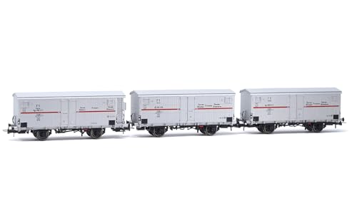 Rivarossi Hr6605 Fs Carri Refrigerati Confezione Da 3 Unità Hgb 2 Assi 2 Senza Freno Cabina 1 Con Striscia Rossa Argento Ep Rolling Stock - Carri