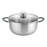 BRA Master | Cacerola 16 cm, acero inoxidable, Sin Antiadherente, Sin PFOA, Full Induction, Apta para todo tipo de Cocinas, Asas acero inoxidable recubiertas de Silicona