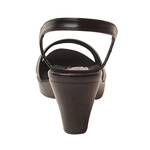 Image of Feel it Leatherite Black Color Wedge For Women's & Girl's (V-491-Black-37)