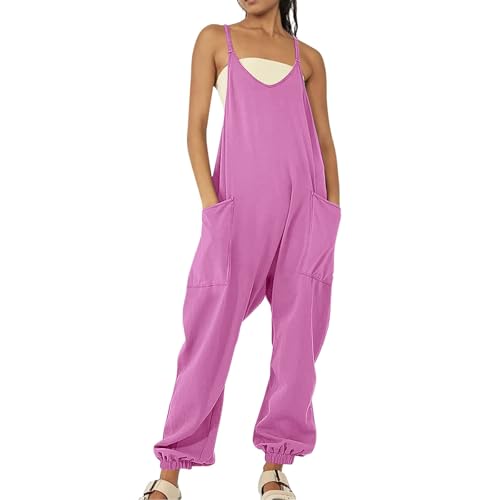 Salopette baggy femme jambes larges avec grandes poches pratiques