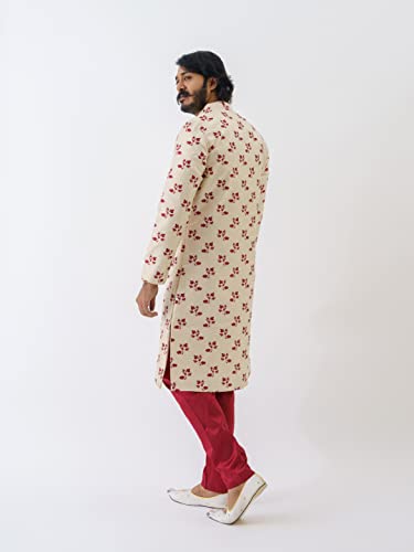 Image of Mens Red Indo Western Set (X-Large, Red)