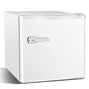 Antarctic Star Mini Upright Freezer -1.2 cu.ft Compact freezer with Removable Shelves and Adjustable Thermostat,perfect for Home/Kitchen/Office(White)