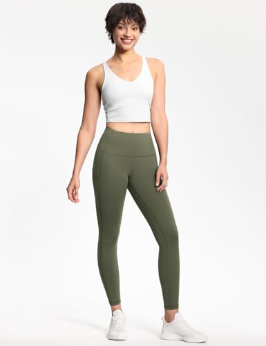 Image of THE GYM PEOPLE Women's Thick High Waist Yoga Pants Workout Leggings | Tummy Control, Deep Side Pockets, Squat-proof, hidden waistband pocket, Flatlock Seams, Running, Yoga, Workout, Athletic