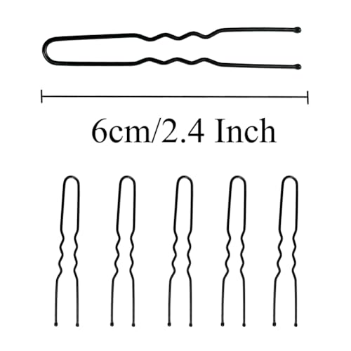 image for 330 Count U Shaped Hair Pins for Buns, YINGFENG 2.4 inch Bun Pins Blac