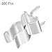 MECCANIXITY 200pcs Fuse Clips for 5x20mm Glass Tube Holder Clamps,Glass Ceramic Tube Holder Clamps,Brass Fuse Holder Clip,Fuse Holders Clips Silver