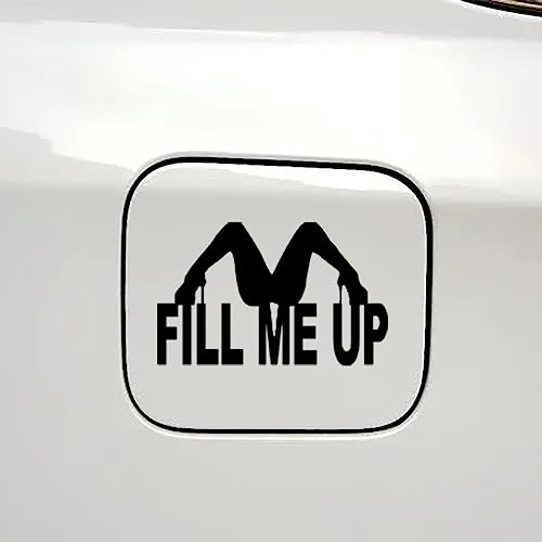 Image of Fill Me Up Sticker Car Fuel Tank Cap Decal Funny Window Bumper Decal Sticker Suitable for Cars, Trucks (Black)