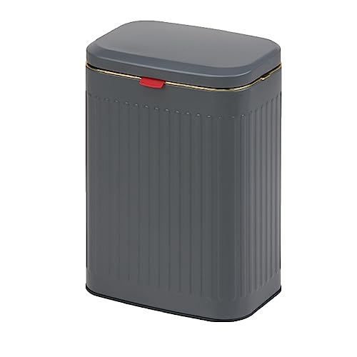 Wall-Mounted 8L Foldable Trash Can with Lid Space-Saving Kitchen Compost Bin for Countertop or Under Sink Ideal for Bathroom Bedroom Office - Gray