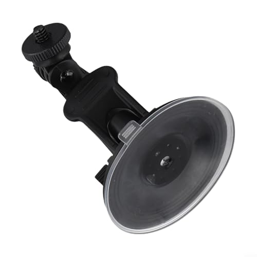 Auto DVR Saugnapf Kamerahalterung mit verstellbarem 360° drehbarem Hals, schwarze ABS-Halterung, kompatibel mit Hero 3+/3/2/1 Action Cam und GPS-Navigationsgeräten, 6,5 cm