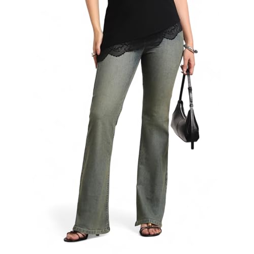 Image of Urbano Fashion Women's Mid Rise Bootcut Washed Jeans Stretchable