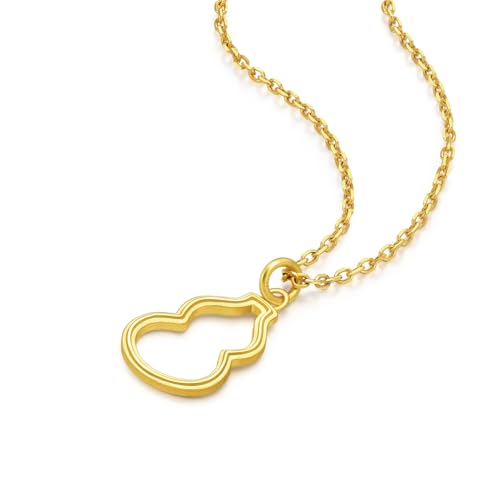 CHOW SANG SANG 999.9 24K Solid Gold Cultural Blessings Auspicious Gourd WULU Pendant for Women 92065P4