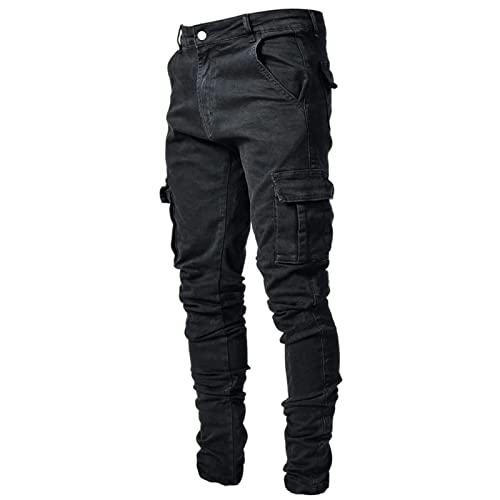 CHUUMEE Men's Jean Trousers Skinny Jeans Slim Fit Jean Hip Hop Denim Pants