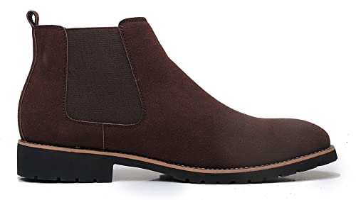 Santimon Mens Chelsea Ankle Boot Suede Leather Slip-On Classic Dress Comfort Casual Chukka Boots2
