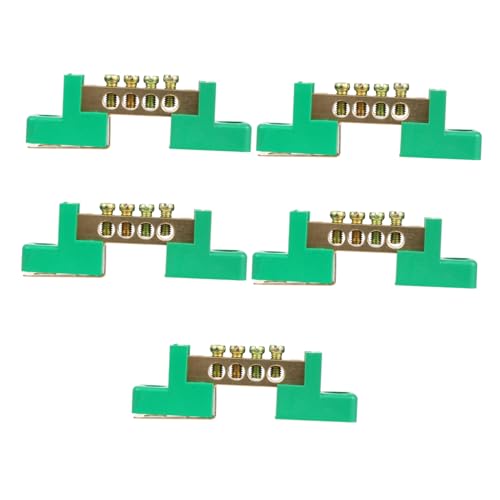 Tira de terminales tornillo para caja de distribución eléctrica en latón, kit de 5