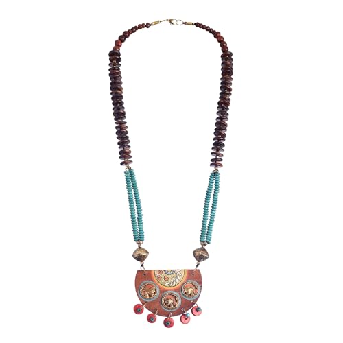 Image of AAKRITI ART CREATIONS Handcrafted Tribal Dhokra Necklace Collection | Royal, Pharaoh & Butterfly-Inspired Artisan Brass Statement Jewelry | Ethnic, Elegant & Artistic Necklaces for Women