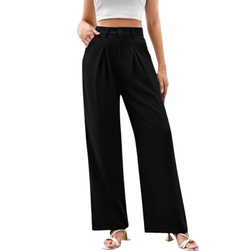 Generisch Pantaloni da donna eleganti e larghi Palazzo, pantaloni estivi,