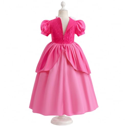Vestido casual rosa de princesa para niñas con accesorios miniatura 5
