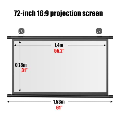 Pantalla portátil para proyector, 72 pulgadas, 16:9/4:3 miniatura 4