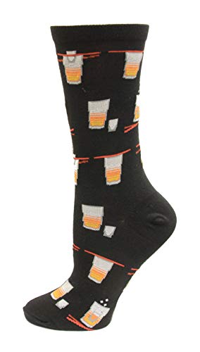 Hot Sox Sake Bomb Socks, Black, 1 Pair, Women Shoe 4-10