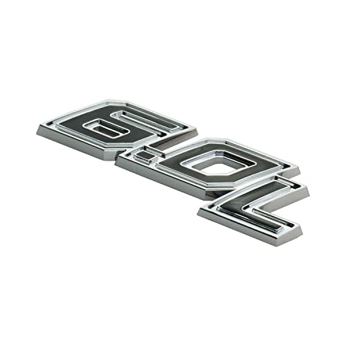 Image of 2Pack 6.0L Emblems Decal Badge 6.0 Powerstroke Turbo Fender Side Nameplate Logo Fit for 250 350 450 (Silver Black)