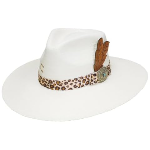 Charlie 1 Horse Hats Heatseeker 3 3/4` Brim Leopard Band Natural L Cover