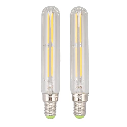 Garosa 2 Uds T20 * 120 Bombillas LED, Bombillas LED Tubulares Edison Bombillas E14 Base Lámpara Bombilla Vintage Filamento Bombilla Luz Cálida (Transparente)