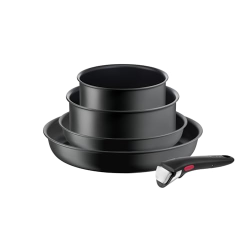 Tefal Ingenio Ultimate 5-teiliges Topf und Pfannenset abnehmbarer Griff, stapelbar, platzparend,...