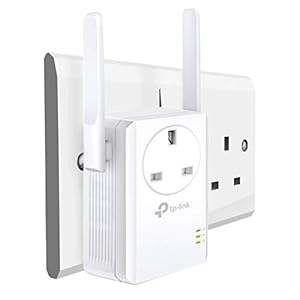 TP-Link TL-WA860RE N300 Universal Range Extender with Extra Power Outlet, Broadband/Wi-Fi Extender, Wi-Fi Booster…