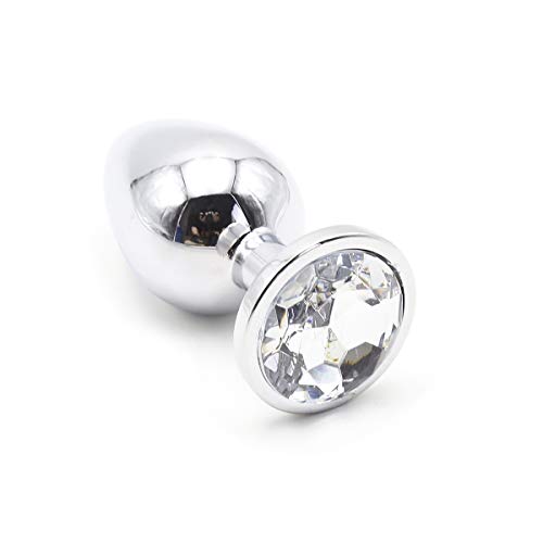Crystal Stainless Steel Ànâl Bûtt Pl'ugs Beads Jeweled Back, White, Adjustable