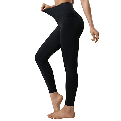 ANAFETTIE Women s High Waisted Leggings- Ultra Soft Yoga Pants for Women Tummy Control, Squat Proof Full Length Athletic Workout Leggings with Non See-Through and 4 Way Stretch Fabric Black