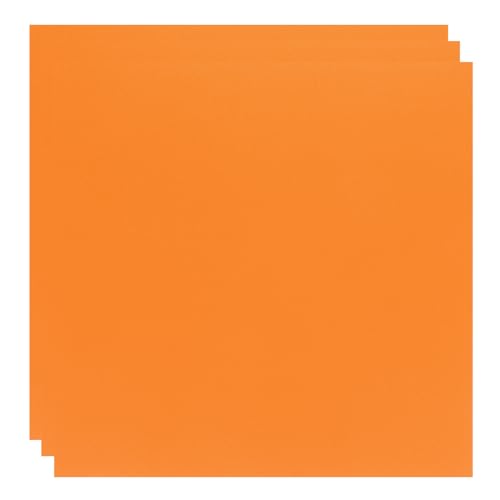 Image of ABS Plastic Sheet 12 x 12 Inch,Flexible Plastic Sheets 1 /12 Inch Thick Thermoplastic Sheet with Leather Texture Dark Orange for DIY Crafts Decors 3Pcs