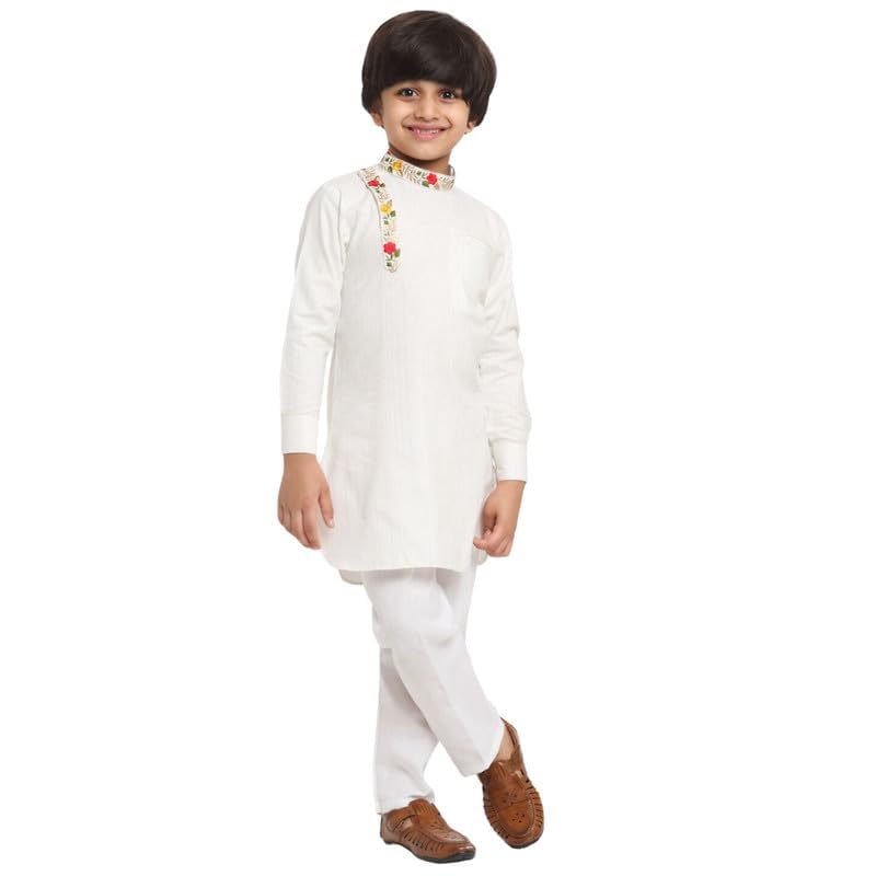 Image of Traditional Ethnic Wear Cotton Kurta Pyjama Set For Kids & Boys