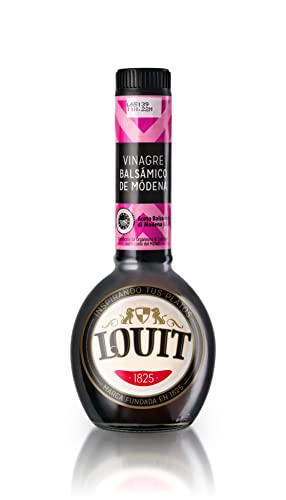 Louit - Vinagre Balsámico de Módena con Denominación de Origen, Ideal para Todo Tipo de Carnes - Botella de 250 ml