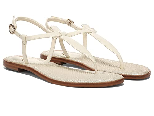 Sam Edelman Women's Gigi Flat Sandal, Porcelain, 6.5