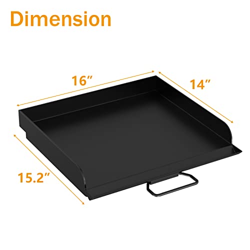 14'' X 16'' Professional Flat Top Steel Griddle With Carry Bag For Camp Chef Grill Pro 60X, Ex60B, Ex60P, Ex60Pp, Ex60Lw, Ex90Lw, Ex280Lw And Most Of 1/2 Burners Camp Propane Stove Grill #TOP1