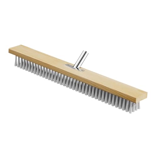 Generic Floor Scrub Brush Head Push Broom Rough Multi Purpose Floor Brush PP Wire Brush for Patio Rough Surfaces Garage Steps Cement, 50cm