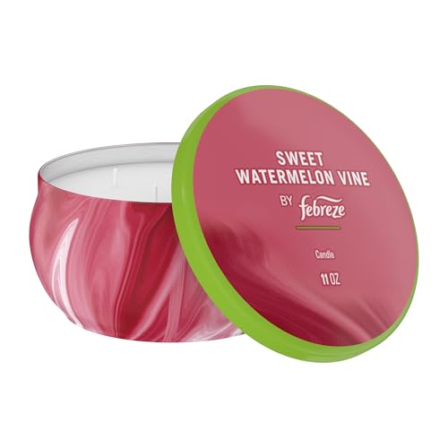 Image of Febreze Scented Candle, Sweet Watermelon Vine Scent, 11 oz 4 Wick Candle, Single Pack