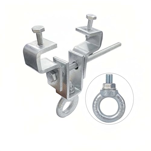 Juedawyal I-Beam Heavy Bag Hanger Adjustable Heavy Duty Steel Heavy Bag Hange Brackets Suitable for I-Beam Hanger with Bottom with Flange Hex Nuts