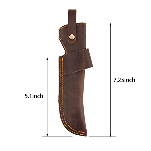 Belt Knife Sheath, Knife Holster For 5 Inch Blade Knife, Horizontal Knife Sheath For Belt Edc Knife Holster Belt, Compact Draw Knife Holster,Darkbrown #TOP1