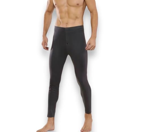 Lucchetti Socks Milano Termiska Strumpbyxor för Män - Fleece Termobyxor - Vinterarbetsbyxor - Herrleggings, Svart, One Size