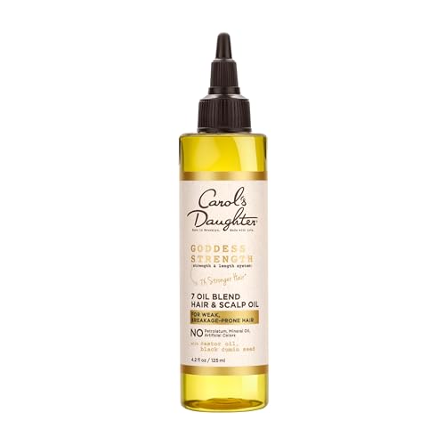 Carol’s Daughter Goddess Strength 7 Oil Blend Scalp and Hair Oil for Wavy, Coily and Curly Hair, Hair Treatment with Castor Oil for Weak Hair, 4.2 Fl Oz