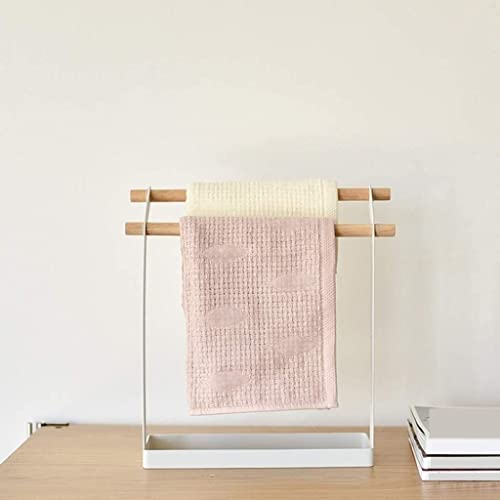Image of ARHAT ORGANIZERS Foldable Hand Towel Stand | Towel Holder for Washbasin & Kitchen | Hand Towel Holder for Bathroom, Countertop & Vanity | 3 Towel Drying Stand, Napkin Stand (White, 2-Tier)