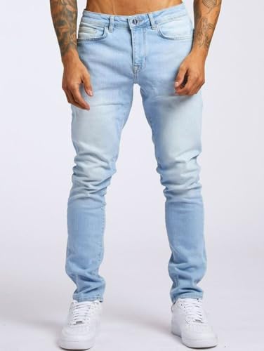 Jeans Pants Trousers Denim Street Trendy Slim Fit Washed Commuter Retro Casual for Men4