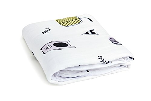 Clover & Sage Organic Muslin Baby Toddler Blanket - 100% Hypoallergenic Cotton Bed Blankets - Cuddle Bears #TOP4