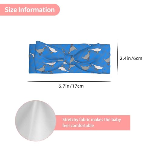 gray goose Prints Baby Bow Headband - Super Stretchy Soft Bows Hair Accessories for Newborn Infant Toddlers Kids Girls - Elastic and Skin-Friendly3